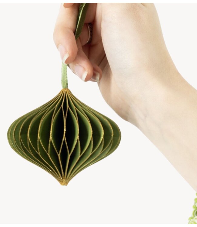 Kerstdecoratie Papieren honeycomb hanger groen