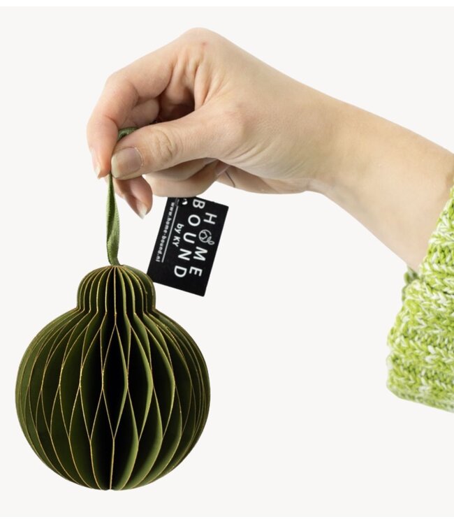 Kerstdecoratie Papieren honeycomb hanger groen