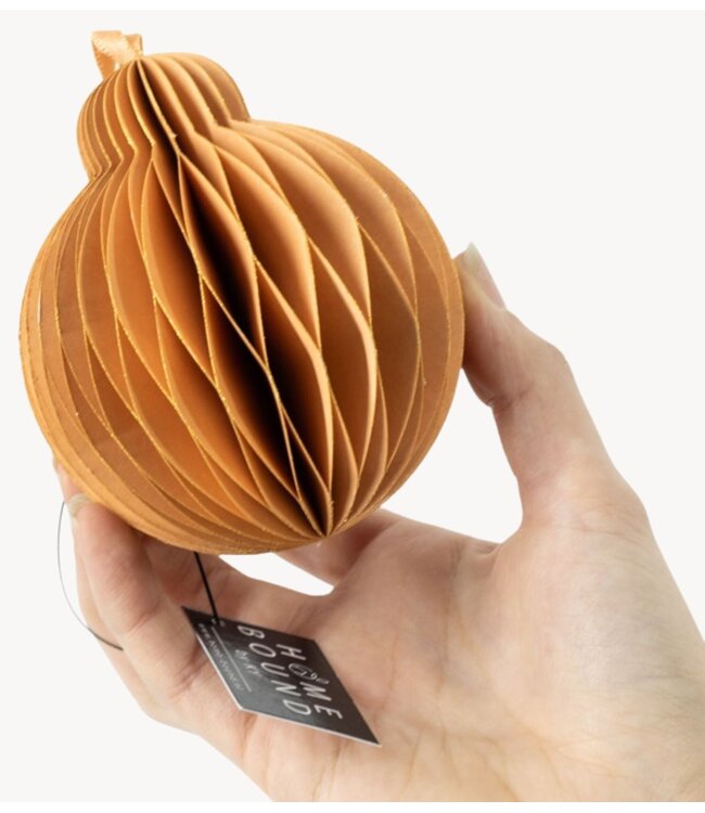 Kerstdecoratie Papieren honeycomb hanger oranje
