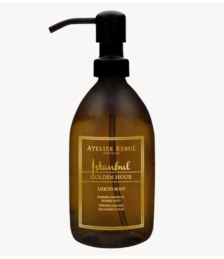 Atelier Rebul Handzeep ISTANBUL GOLDEN HOUR LIQUID SOAP - PRINTED BOTTLE - GLASS (UNFILLED) - 500ML