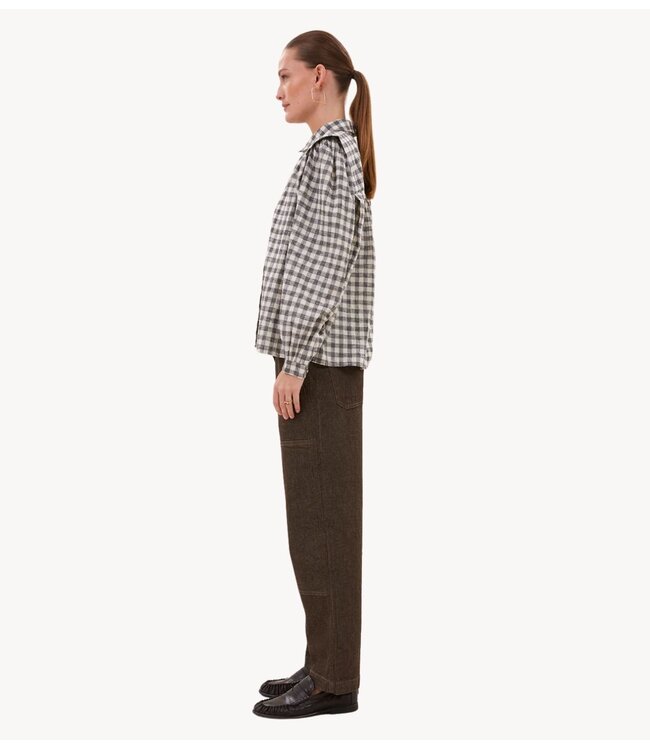 BY-BAR Blouse maia check blouse ash grey check