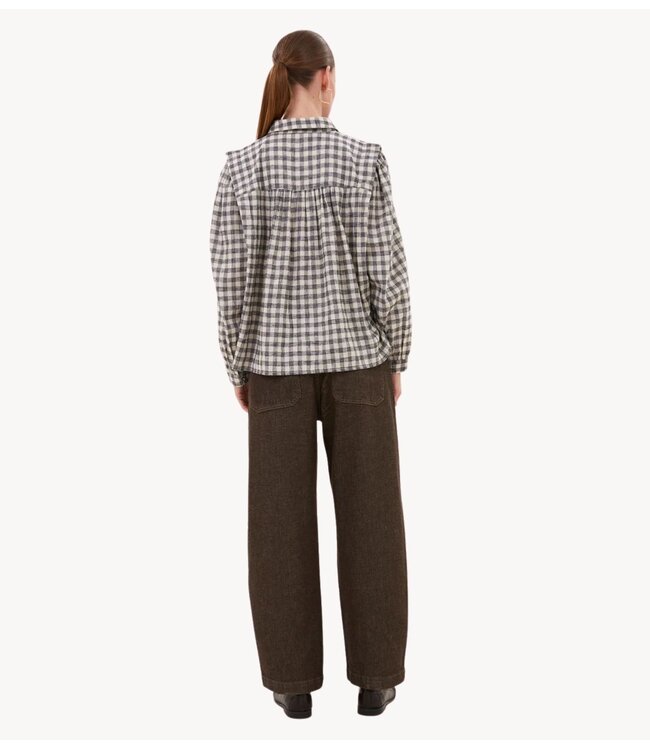 BY-BAR Blouse maia check blouse ash grey check