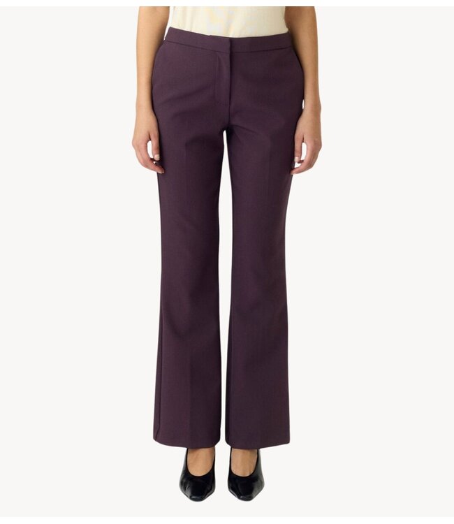 YAS Broek YASBETHY MW FLARED PANTS NOOS Plum Perfect
