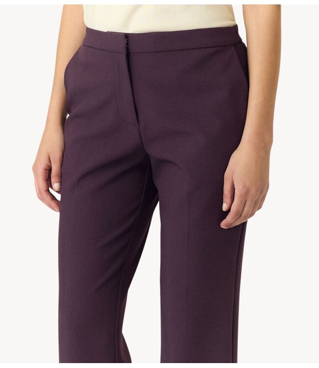 YAS Broek YASBETHY MW FLARED PANTS NOOS Plum Perfect