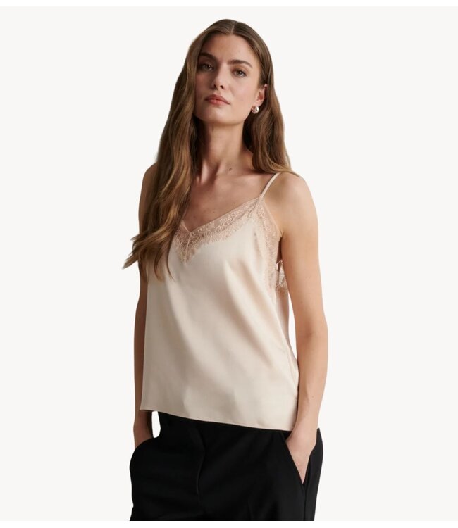 Second Female Top  Glimps Lace Strap Top Cream Tan