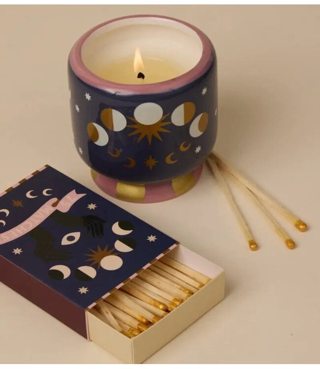 Paddywax Kaarsen A Dopo 8oz./226g Moon Phases Ceramic Candle ‐ Jasmine & Rose