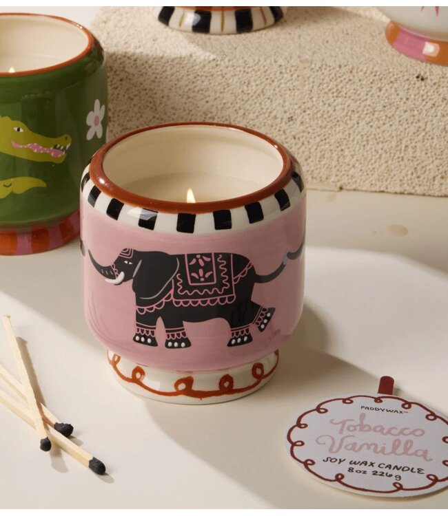 Paddywax Kaarsen A Dopo 8oz/226g Elephant Ceramic Candle ‐ Tobacco Vanilla