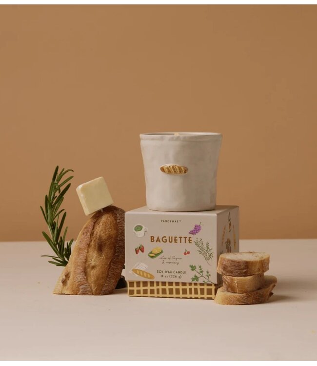 Paddywax Kaarsen Bistro 8oz/226g French Baguette Ceramic Candle ‐ Rosemary Thyme