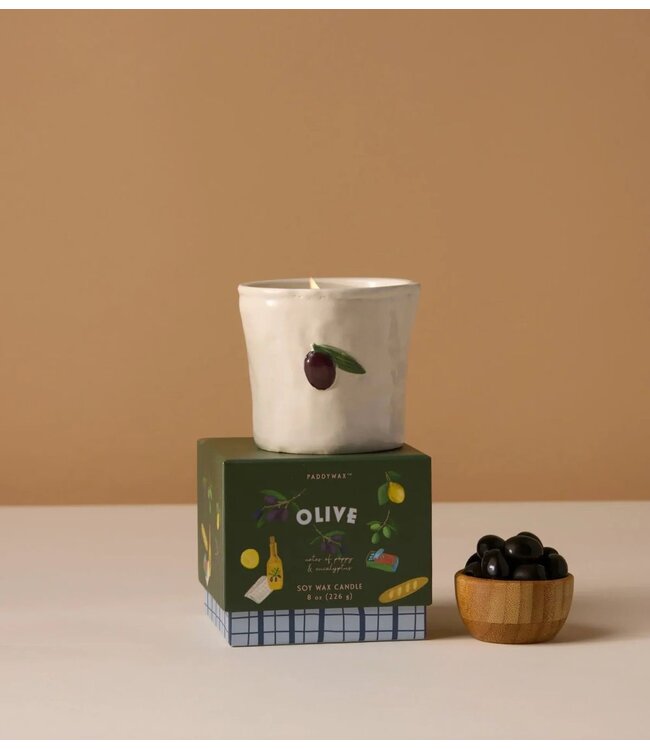 Paddywax Kaarsen Bistro 8oz/226g Olive Ceramic Candle ‐ Fig & Olive