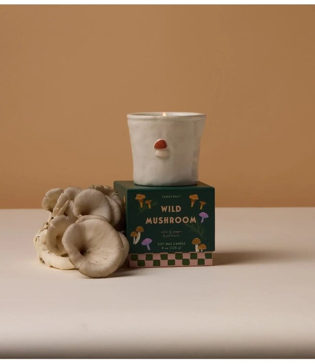 Paddywax Kaarsen Bistro 8oz/226g Mushroom Ceramic Candle ‐ Wild Mushroom