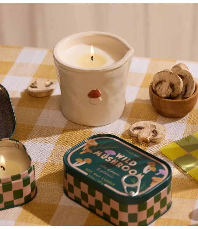 Paddywax Kaarsen Bistro 8oz/226g Mushroom Ceramic Candle ‐ Wild Mushroom