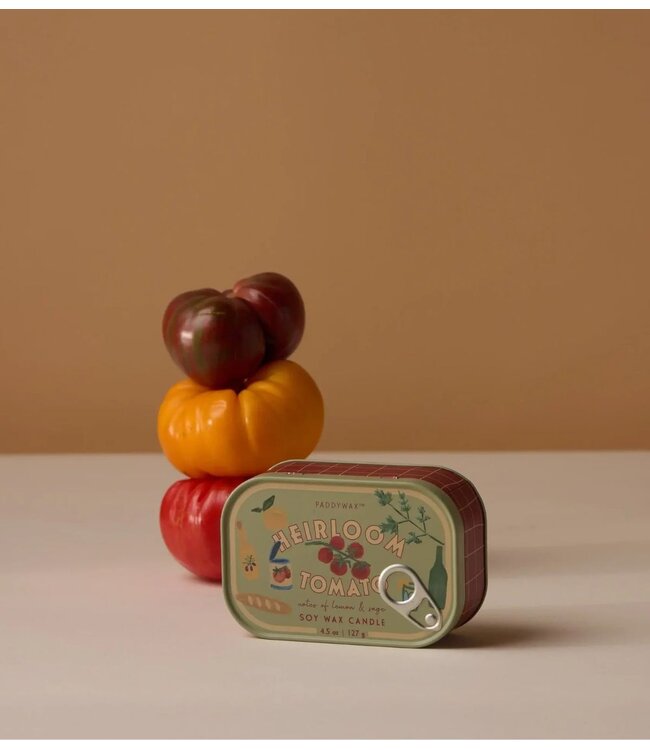 Paddywax Kaarsen Bistro 4.5oz/127g Tomato Printed Tin Candle ‐ Heirloom Tomato