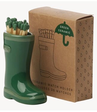 Paddywax Luciferdoosje Wellington Boot Matches Holder (25 Pcs) Green