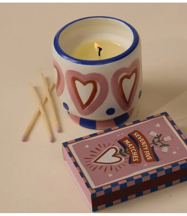 Paddywax Luciferdoosje A Dopo Boxed Matches Hearts (75 Pcs) ‐ Pink