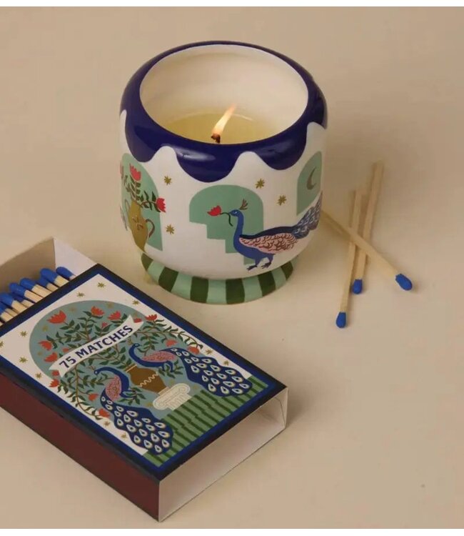 Paddywax Luciferdoosje A Dopo Boxed Matches Peacock (75 Pcs) ‐ Blue