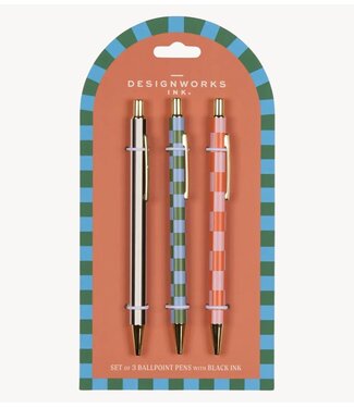Paddywax Pennen A Dopo Set of 3 Pens ‐ Stripes & Checks