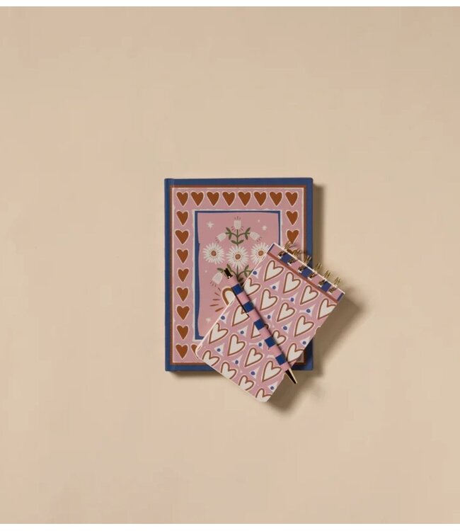 Paddywax Notitieboekje A Dopo Twin Wire Notepad ‐ Hearts