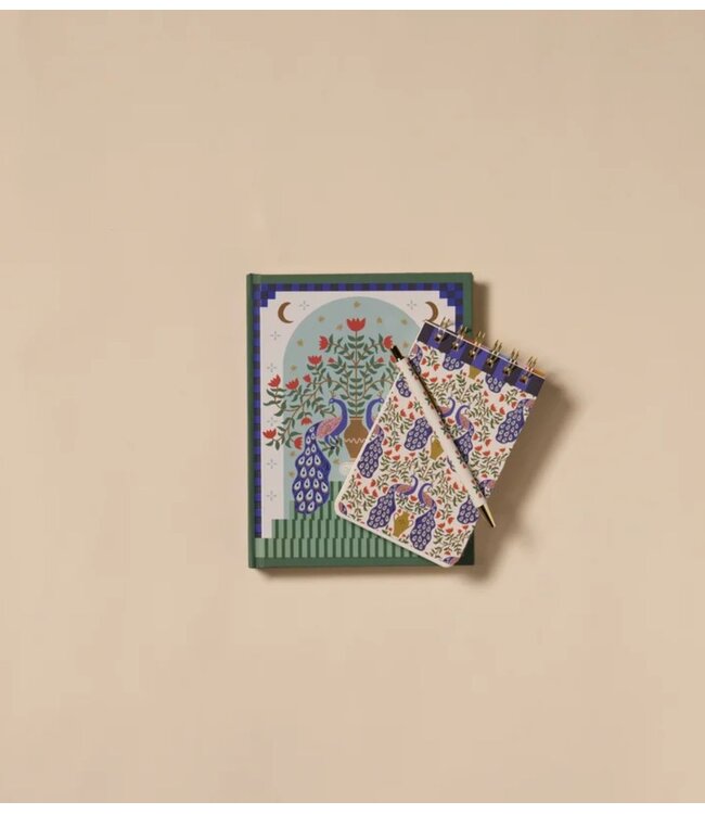 Paddywax Notitieboekje A Dopo Twin Wire Notepad ‐ Peacock