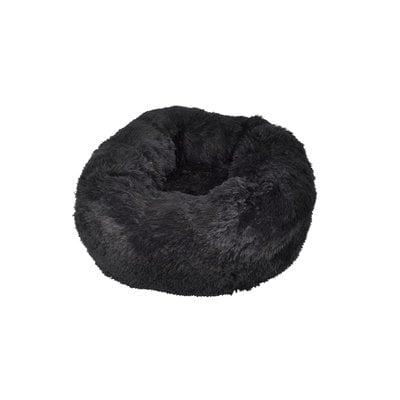 Katzenkorbchen-Hundematte--Fluffy-rund-55cm-schwarz