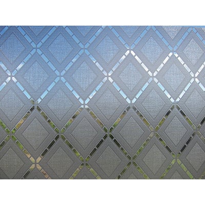 Fensterfolie statisch gegen Betrachtung Textil Rhombus grau 46cm x 1,5m