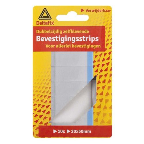 Deltafix Deltafix bevestigingstape dubbelzijdig zelfklevend verwijderbaar / strips wit 20 mm x 50 mm x 1.0mm