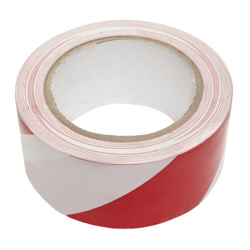 Deltafix Deltafix vloermarkeringstape pvc zelfklevend rood / wit 33 m x 50 mm x 0.16