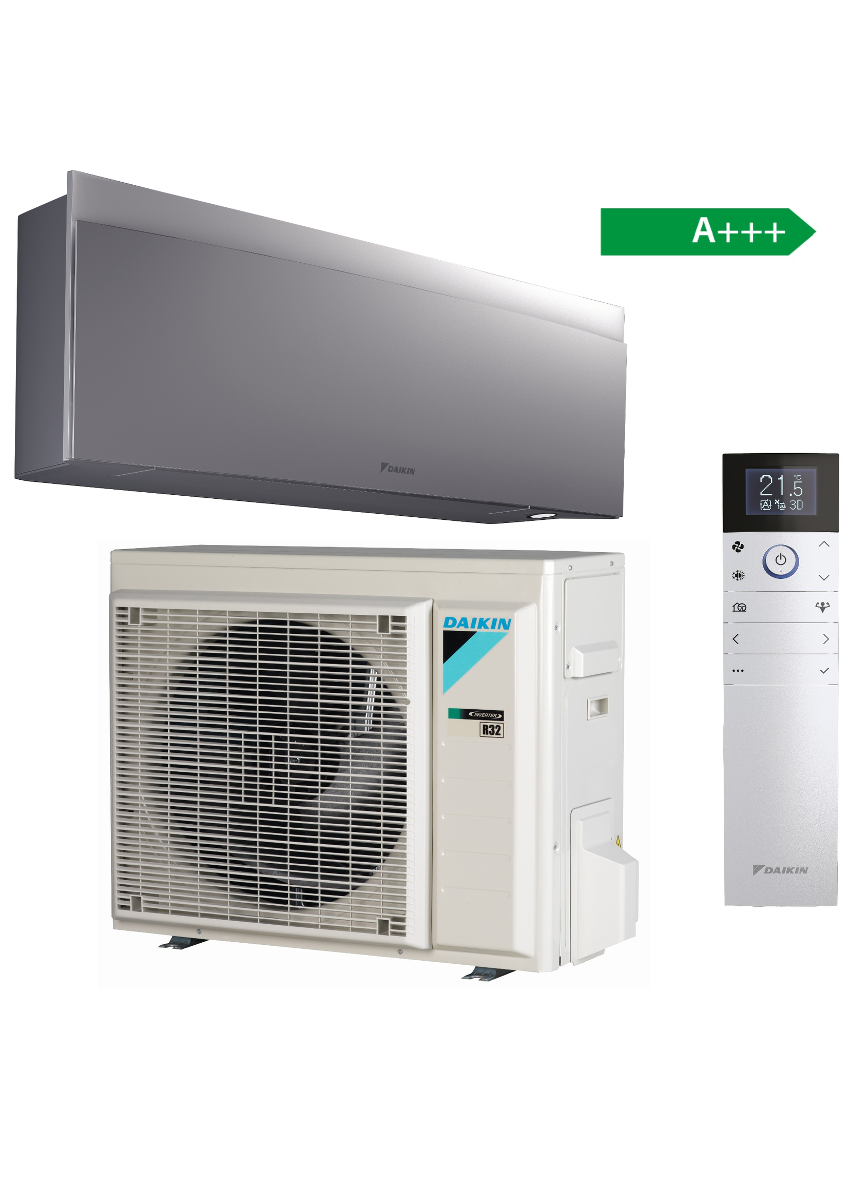 Daikin Set Klimaanlage Emura 3,5 kW Wandgerät in silber