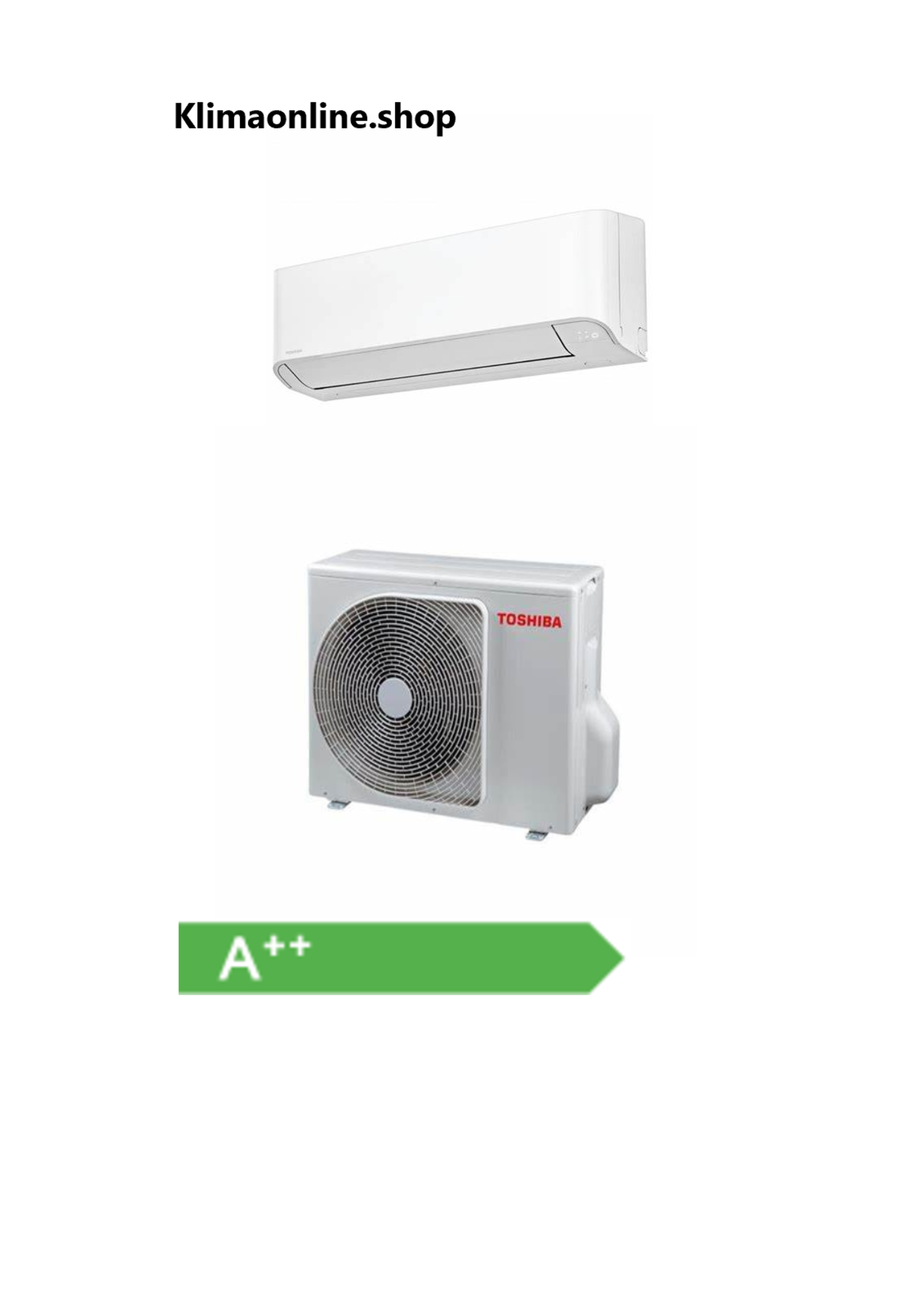 Toshiba Klimaanlage Set mit Seiya Wandgerät 2,0 kW