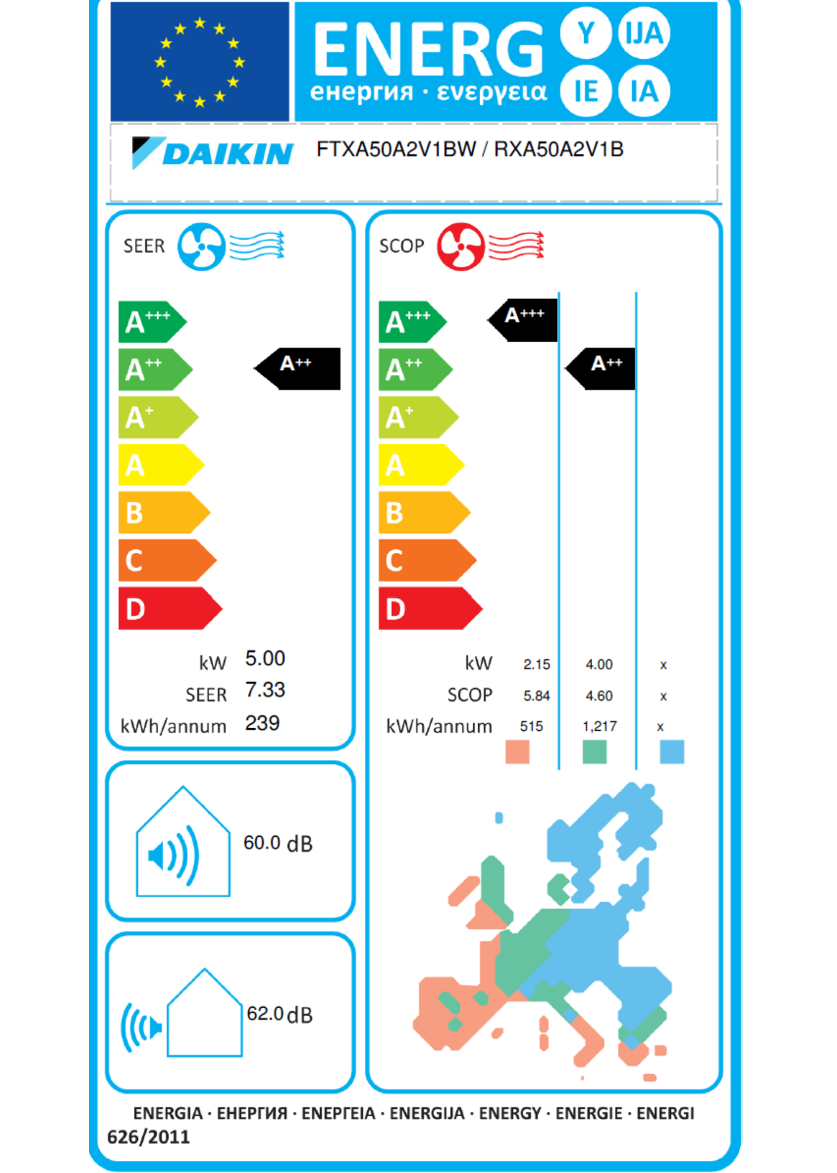 Daikin Klimaanlage Stylish 5,0 kW Wandgerät in silber