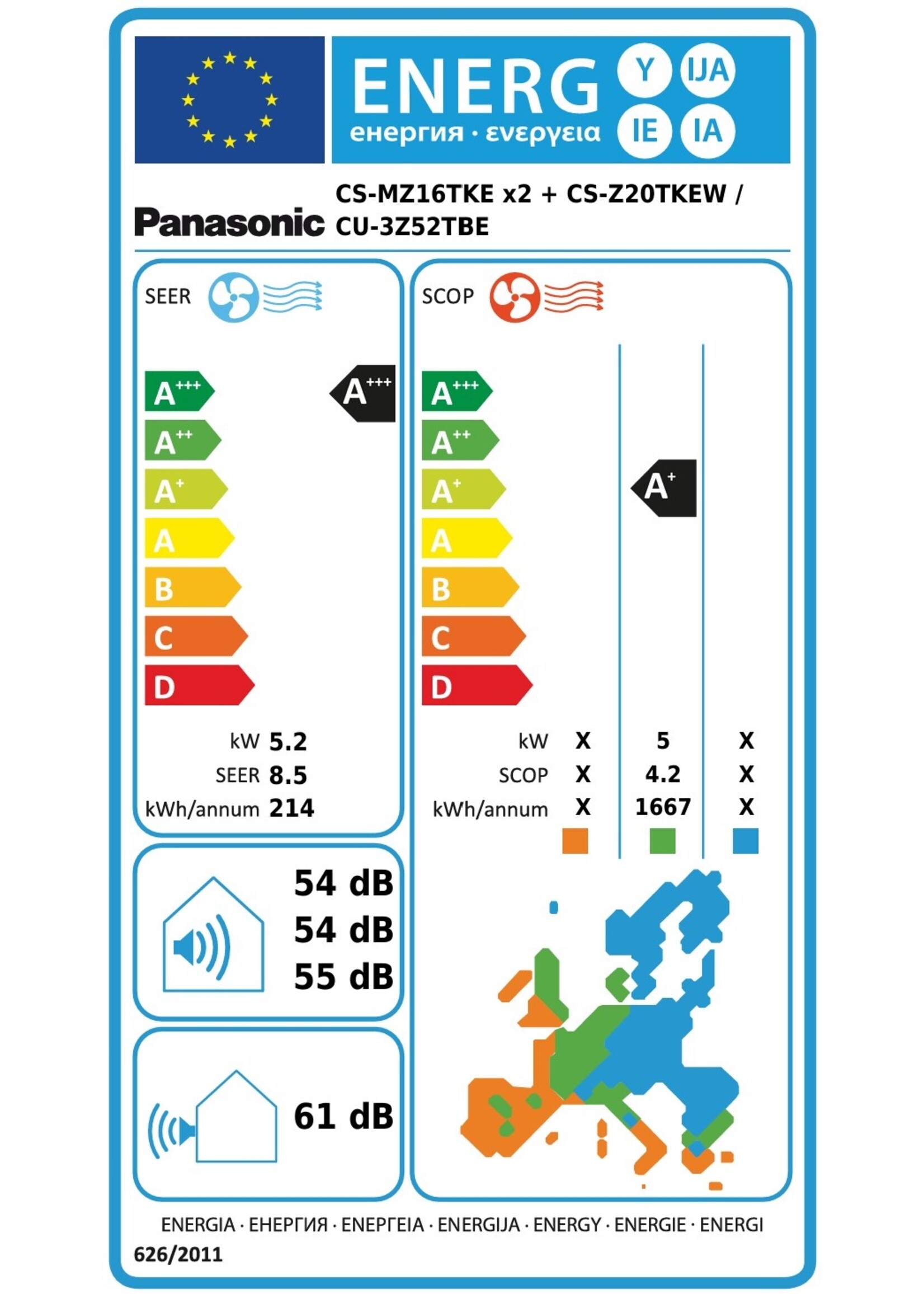 Panasonic Klimaanlage Außengerät  3-Raum Multisplit 5,2 kW