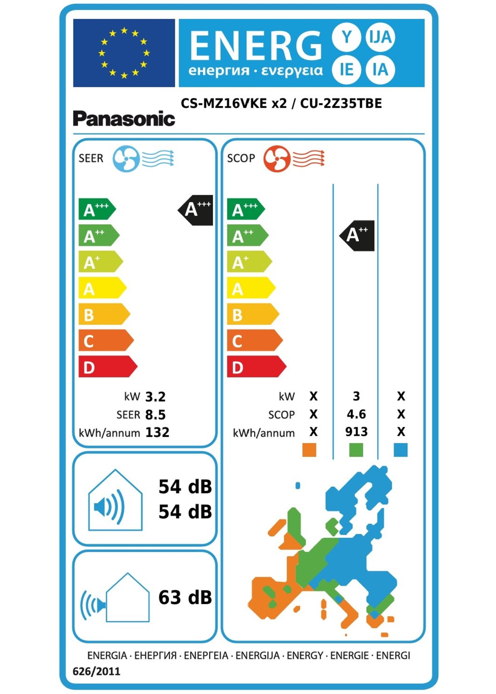 Panasonic Klimaanlage Außengerät  2-Raum Multisplit 3,50 kW