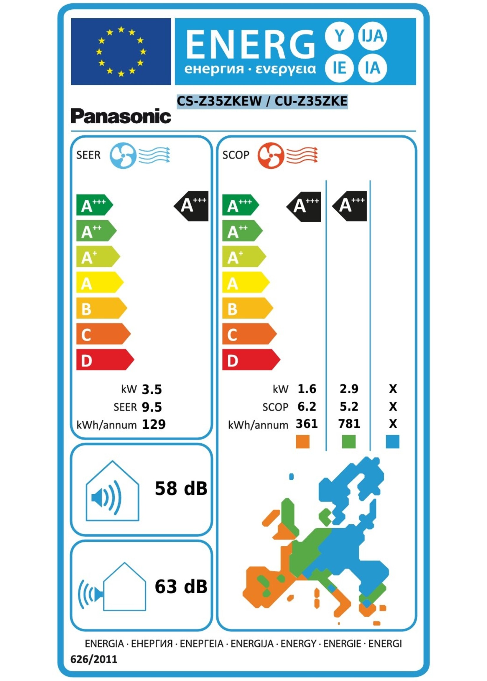 Panasonic Klimaanlage Single-Split Set mit Wandgerät ETHEREA 3,5 kW