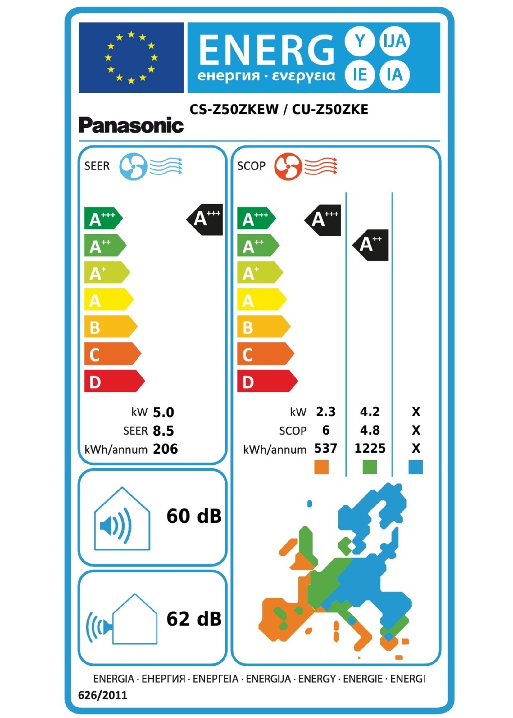 Panasonic Klimaanlage Single-Split Set mit Wandgeraet ETHEREA 5 kW
