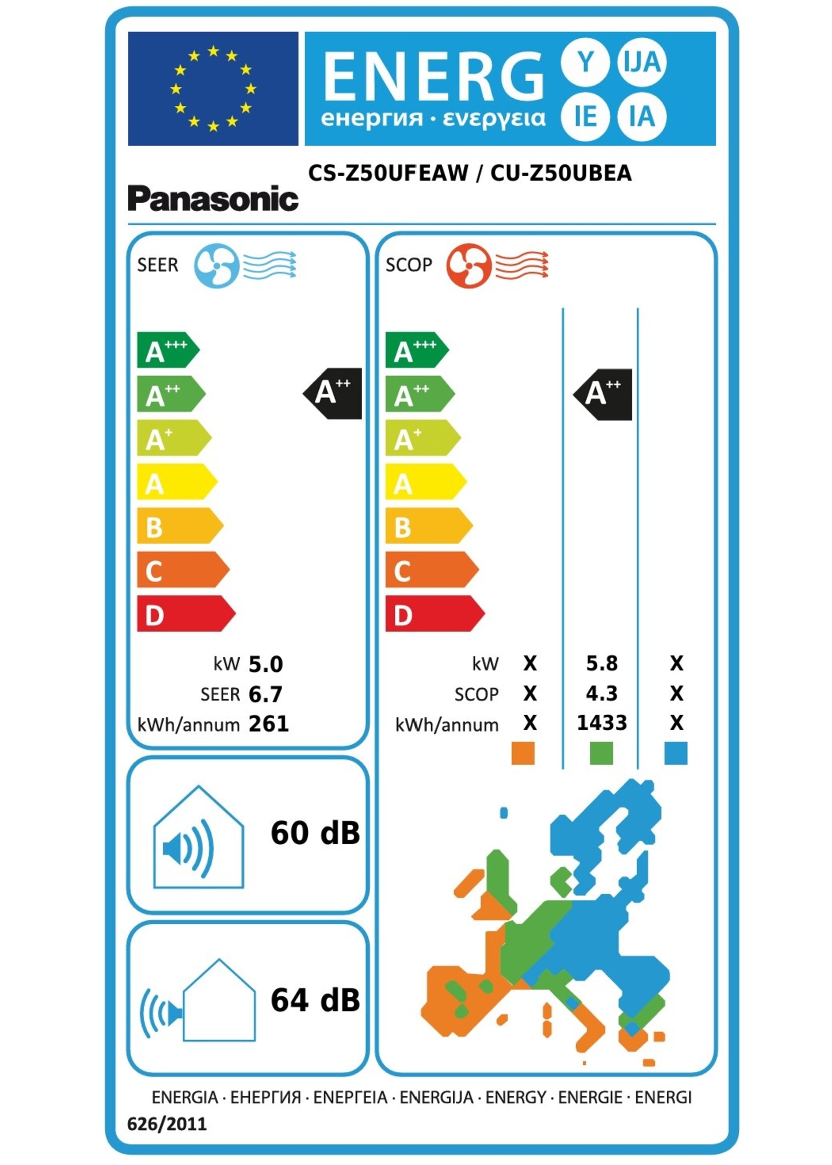 Panasonic Klimaanlage Single Split Set mit Mini-Standtruhe Baureihe UFE 5 kW