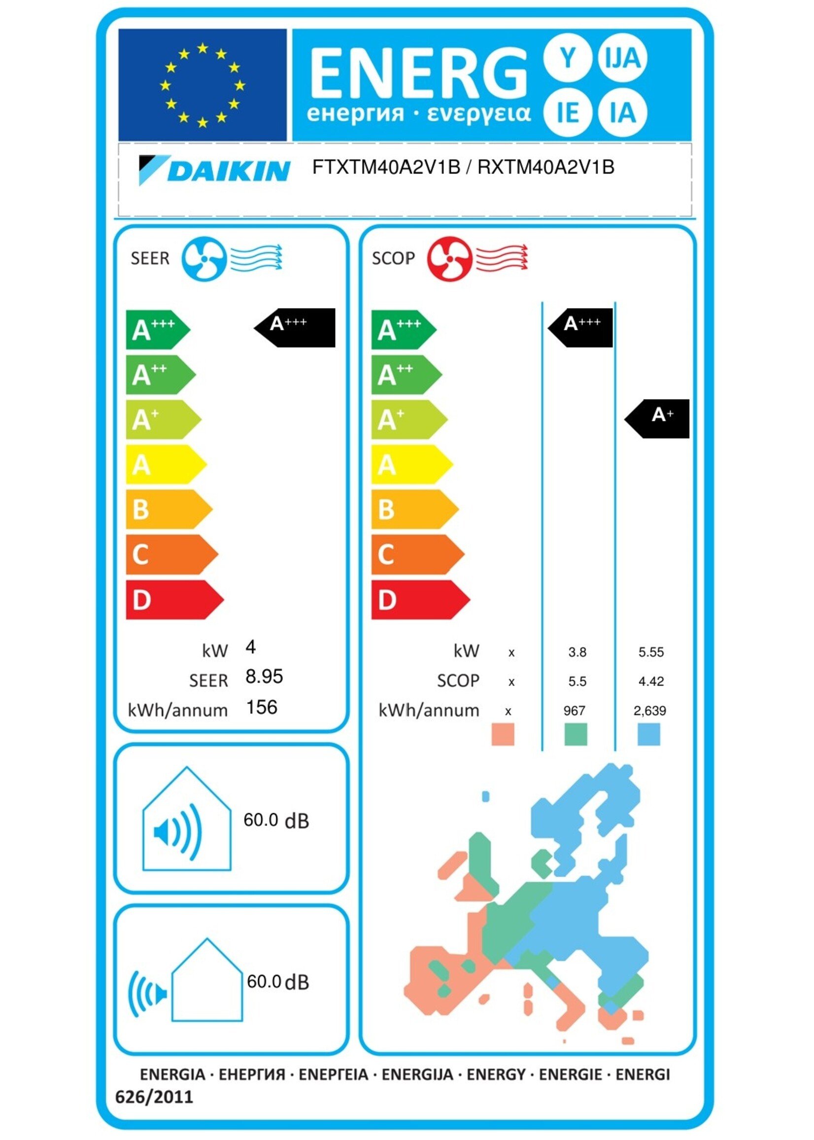 Daikin Set Klimaanlage Perfera 4,0 kW Wandgerät optimiert für Heizen