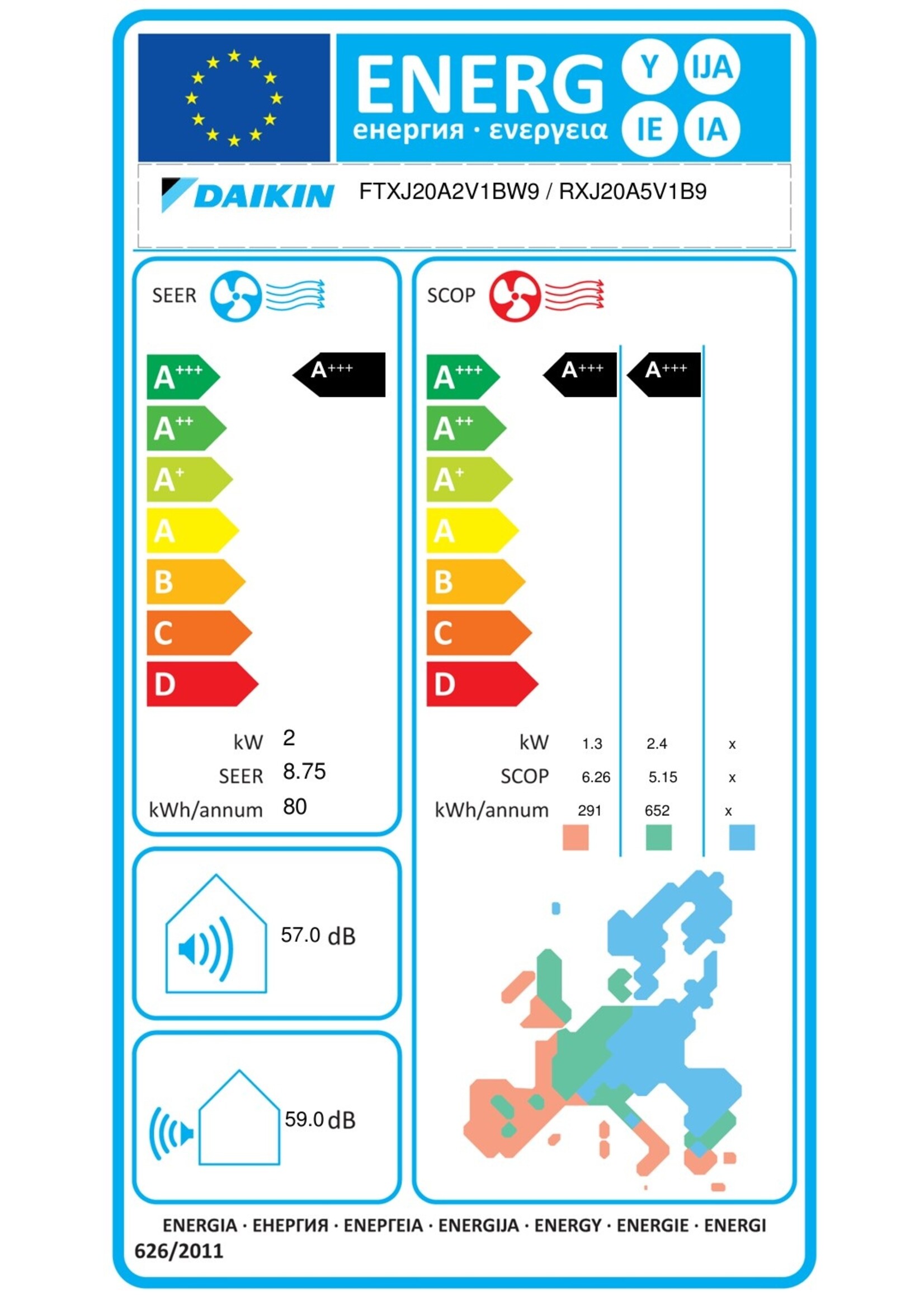 Daikin Set Klimaanlage Emura 2,0 kW Wandgerät in weiss