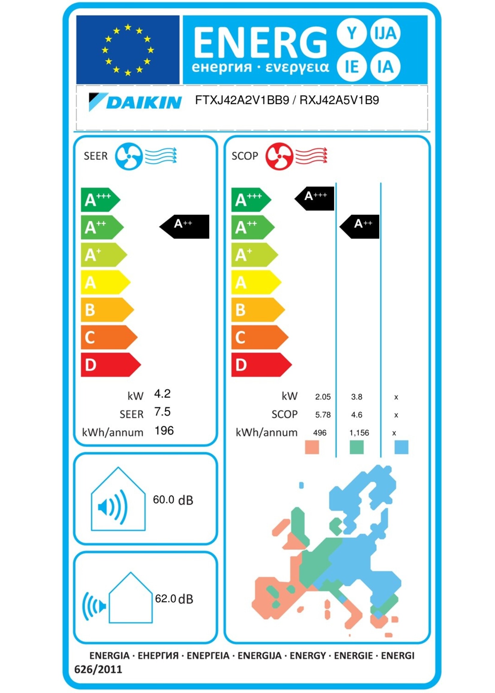 Daikin Set Klimaanlage Emura 4,2 kW Wandgerät in schwarz