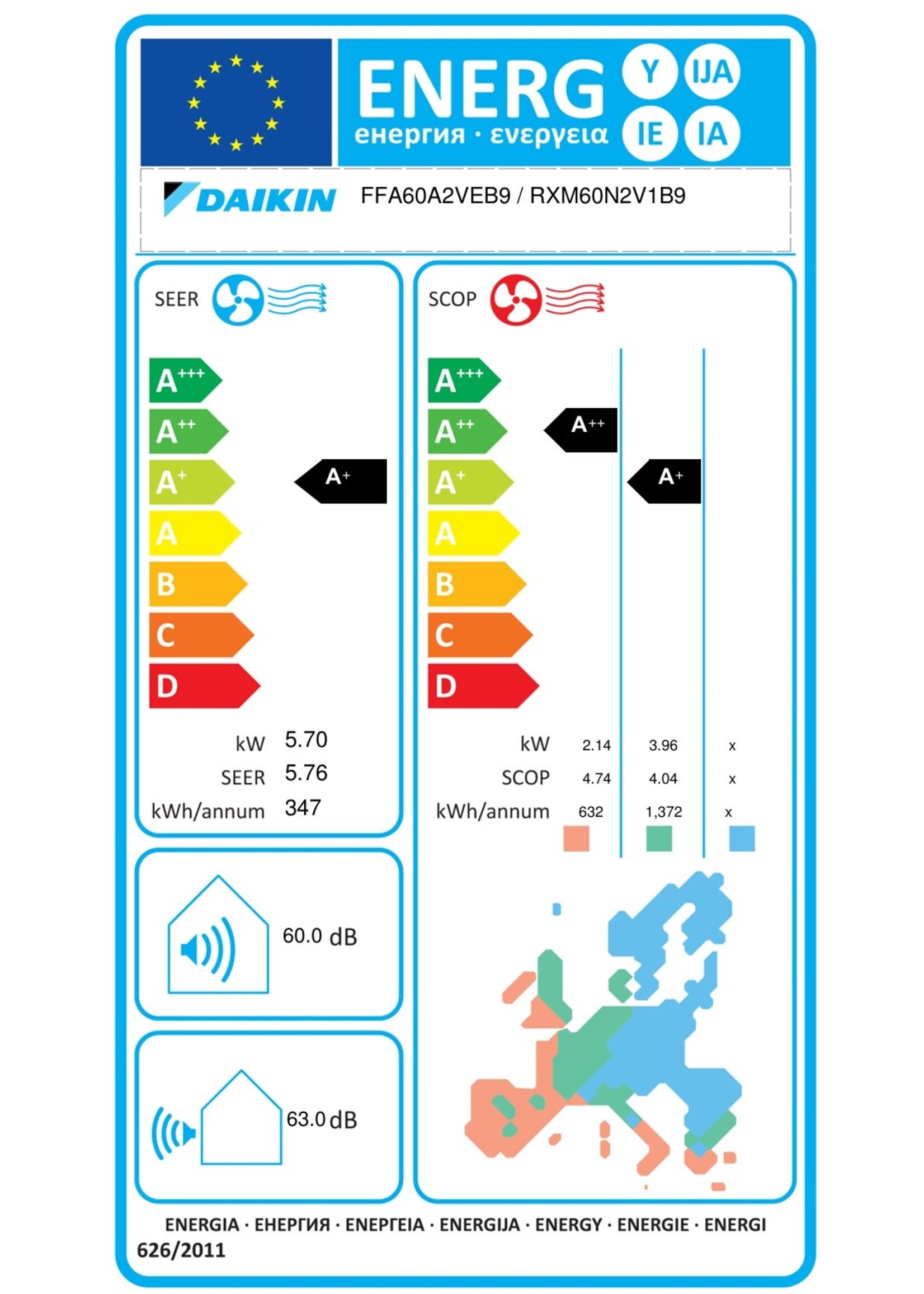 Daikin Set Klimaanlage Fully Flat Kassettengerät 5,7 kW