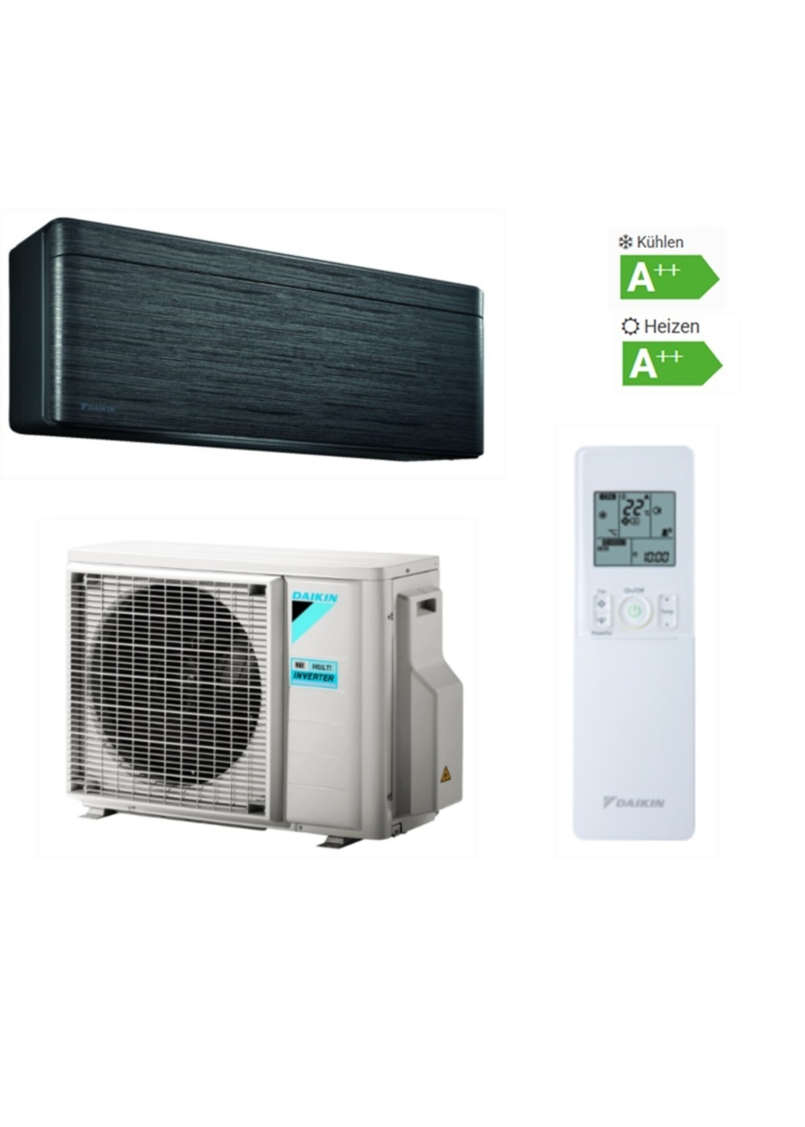 Daikin Set Klimaanlage Stylish 4,2 kW in schwarz
