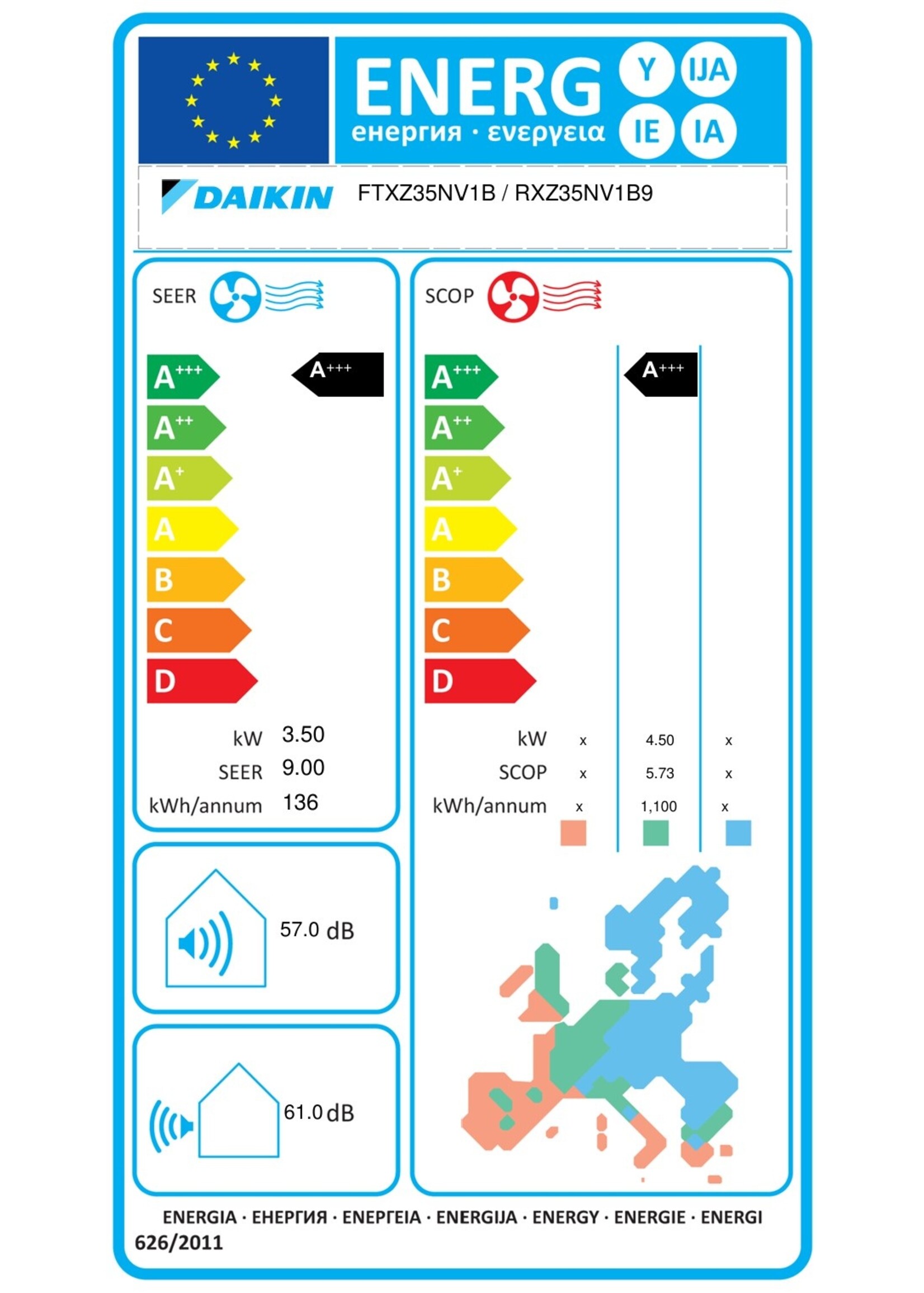 Daikin Set Klimaanlage Ururu Sarara 3,5 kW Wandgerät
