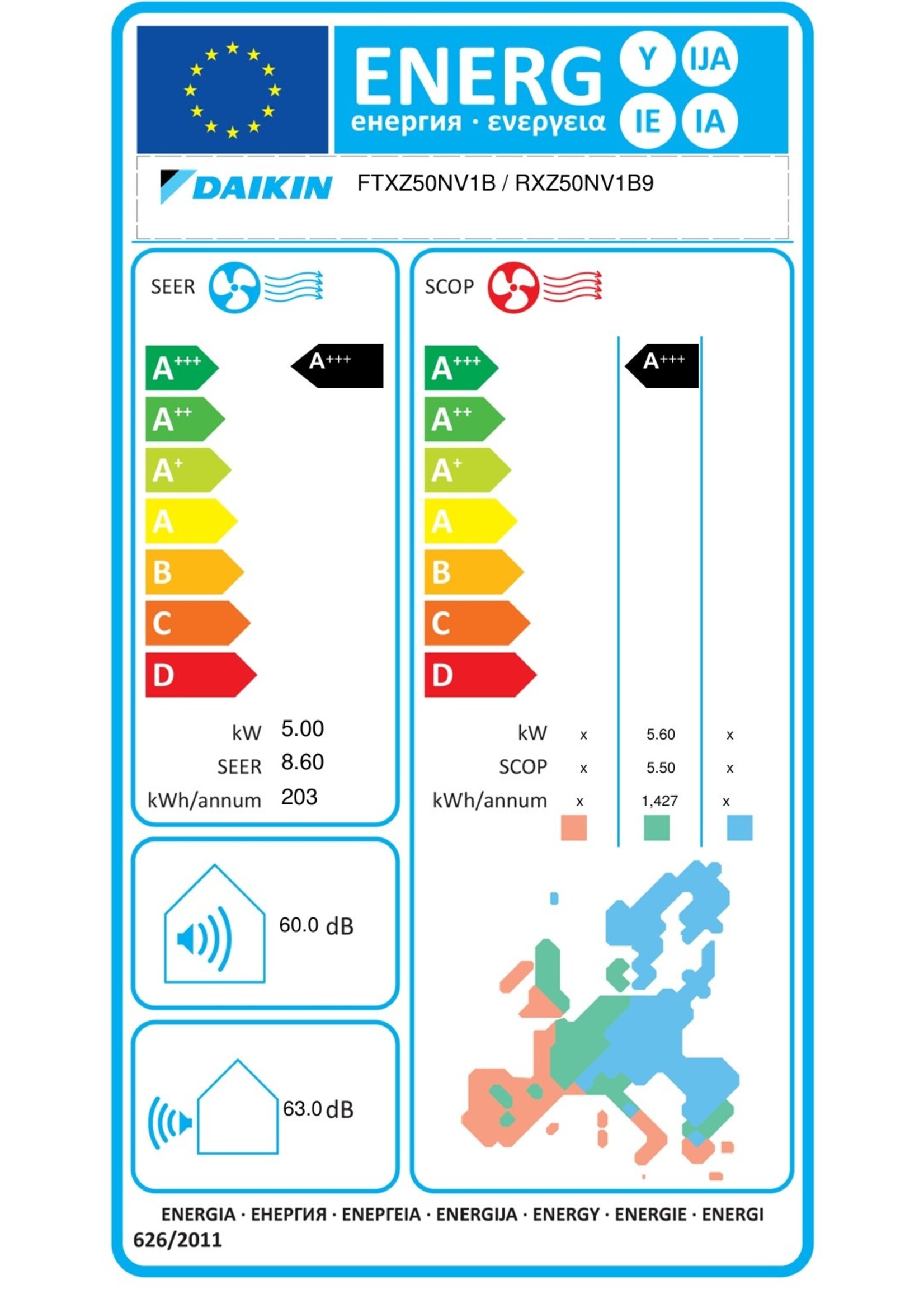 Daikin Set Klimaanlage Ururu Sarara 5,0 kW Wandgerät