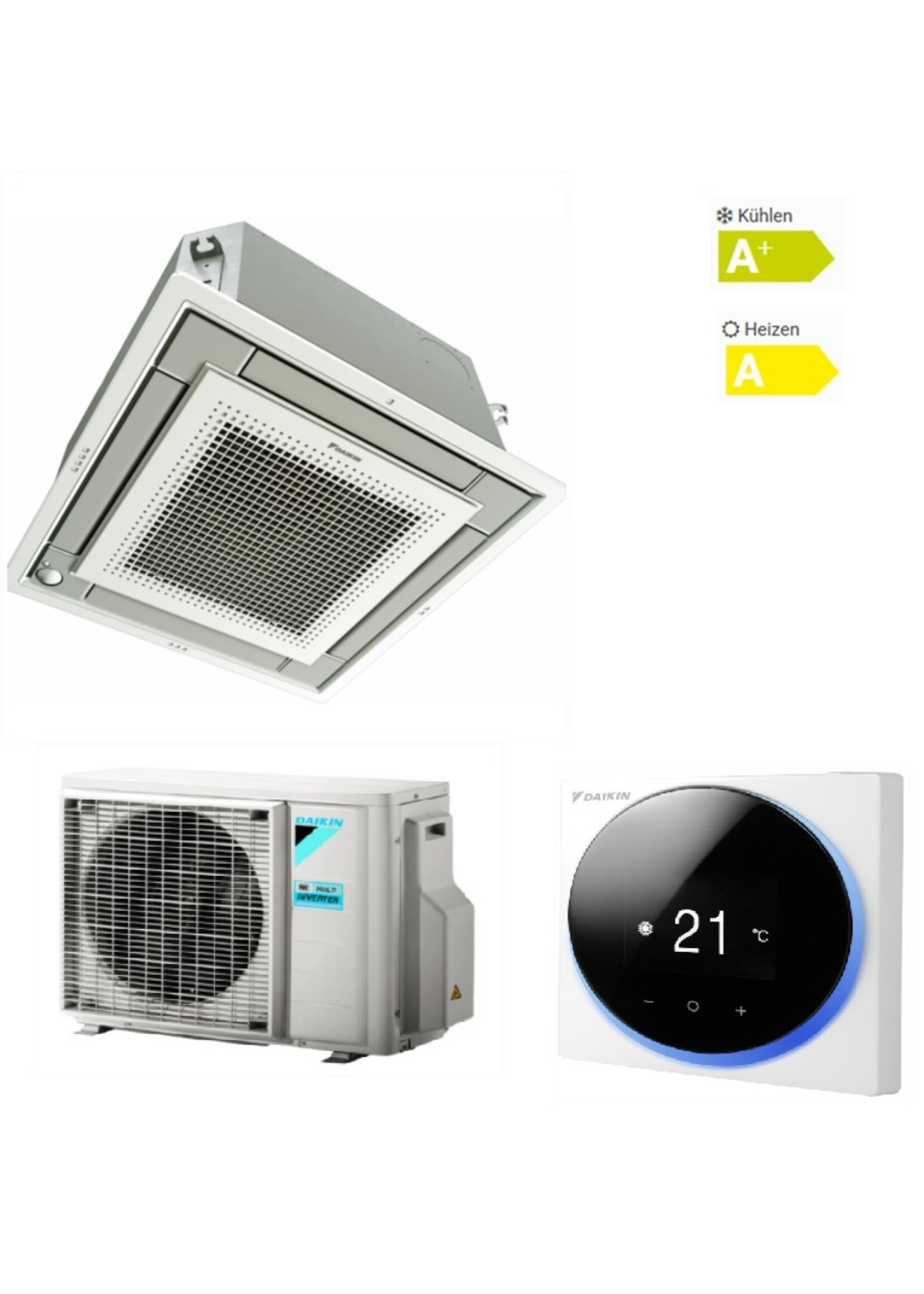 Daikin Set  Klimaanlage Fully Flat Kassettengerät 5,0 kW