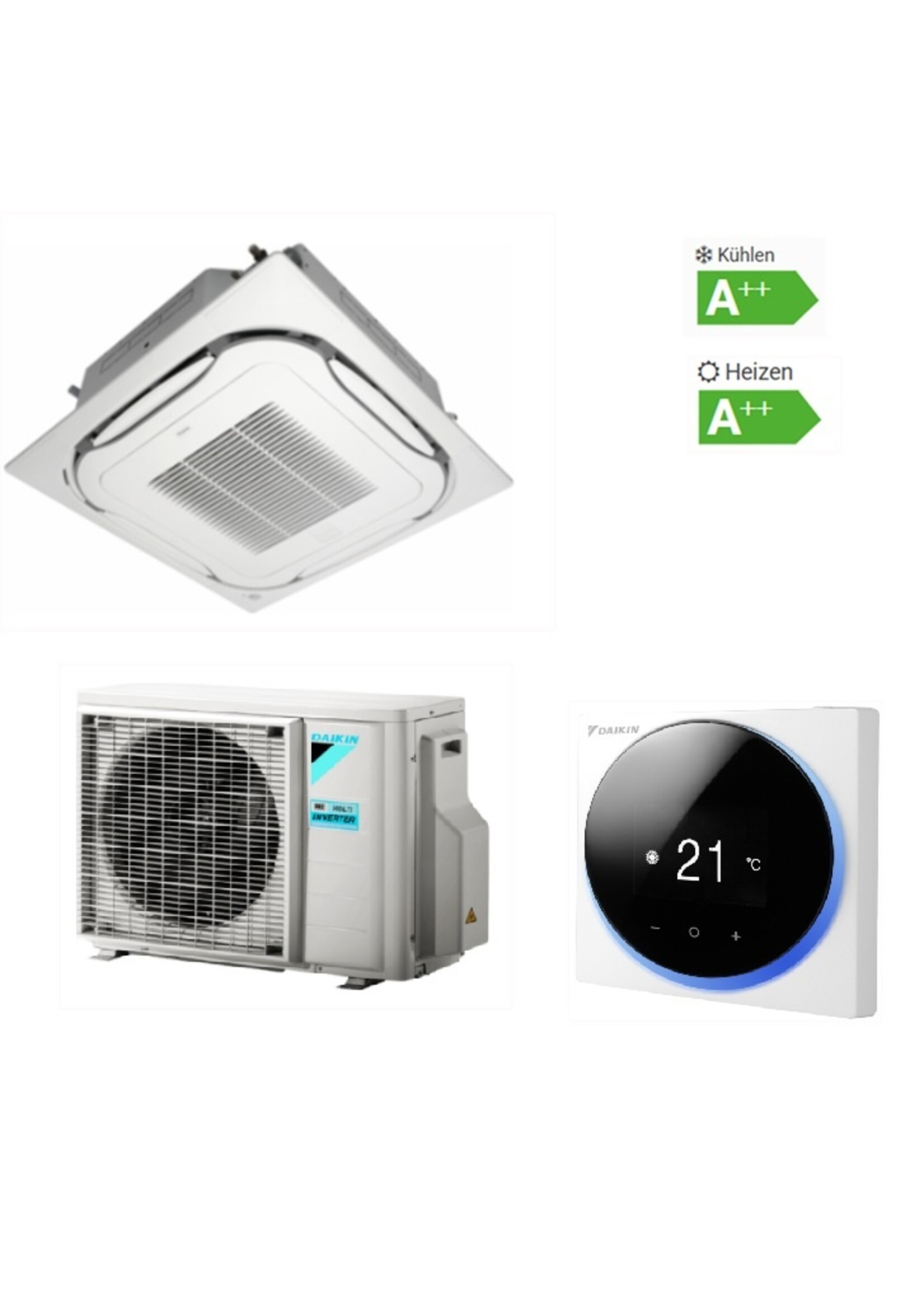 Daikin Set Klimaanlage Roundflow Kassettengerät 3,5 kW