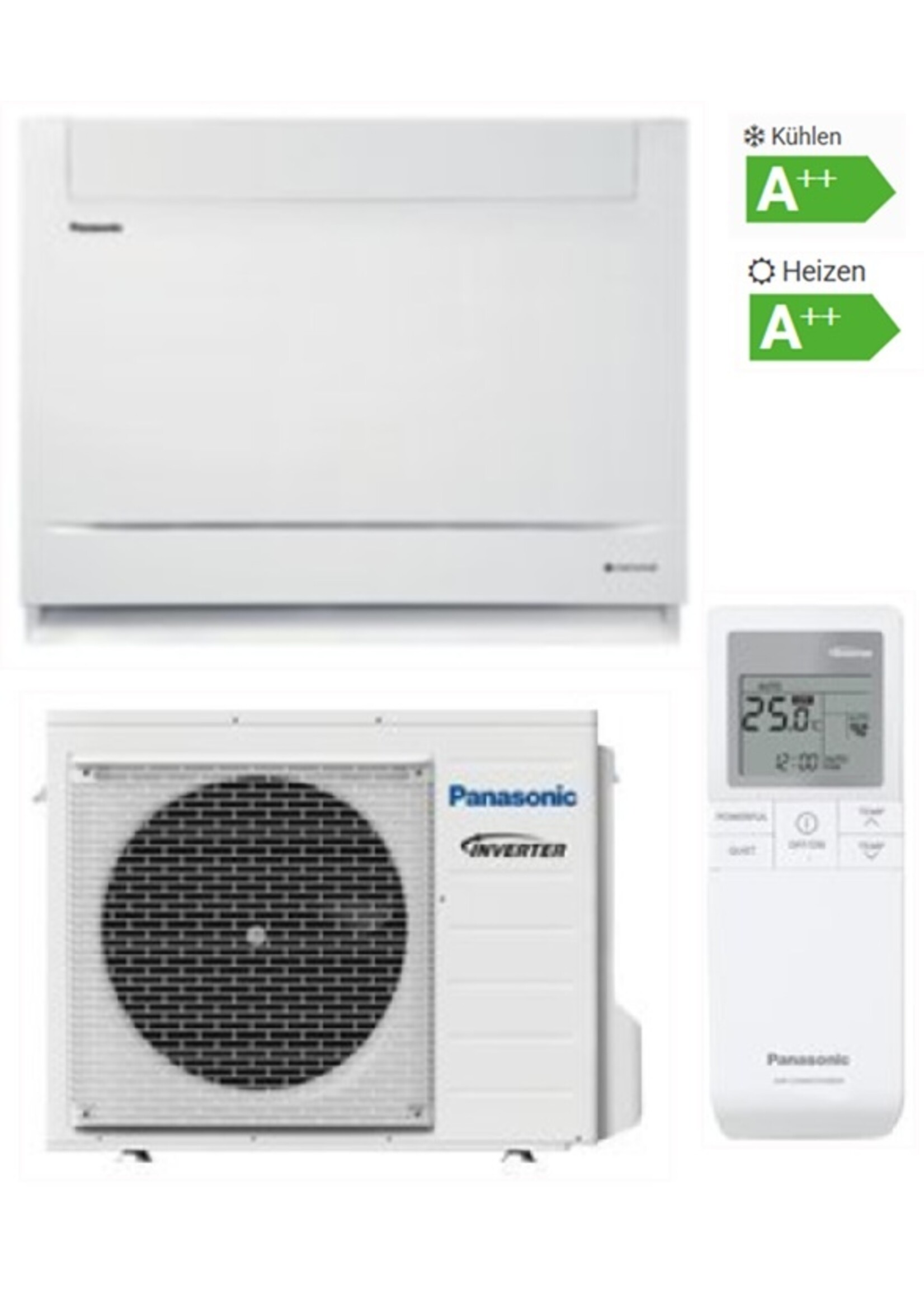 Panasonic Klimaanlage Single Split Set mit Mini-Standtruhe Baureihe UFE 3,5 kW