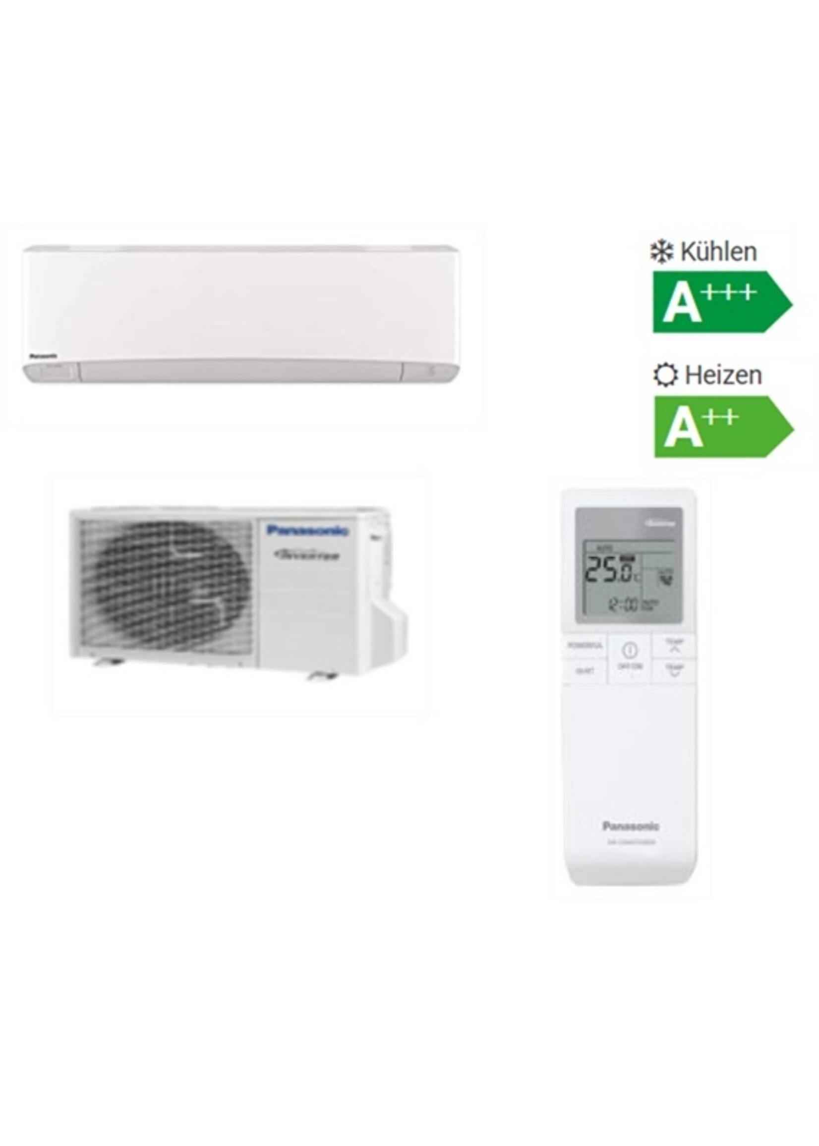 Panasonic Klimaanlage Single-Split Set mit Wandgerät Baureihe YKEA 5 kW für Dauerbetrieb bis -20 °C