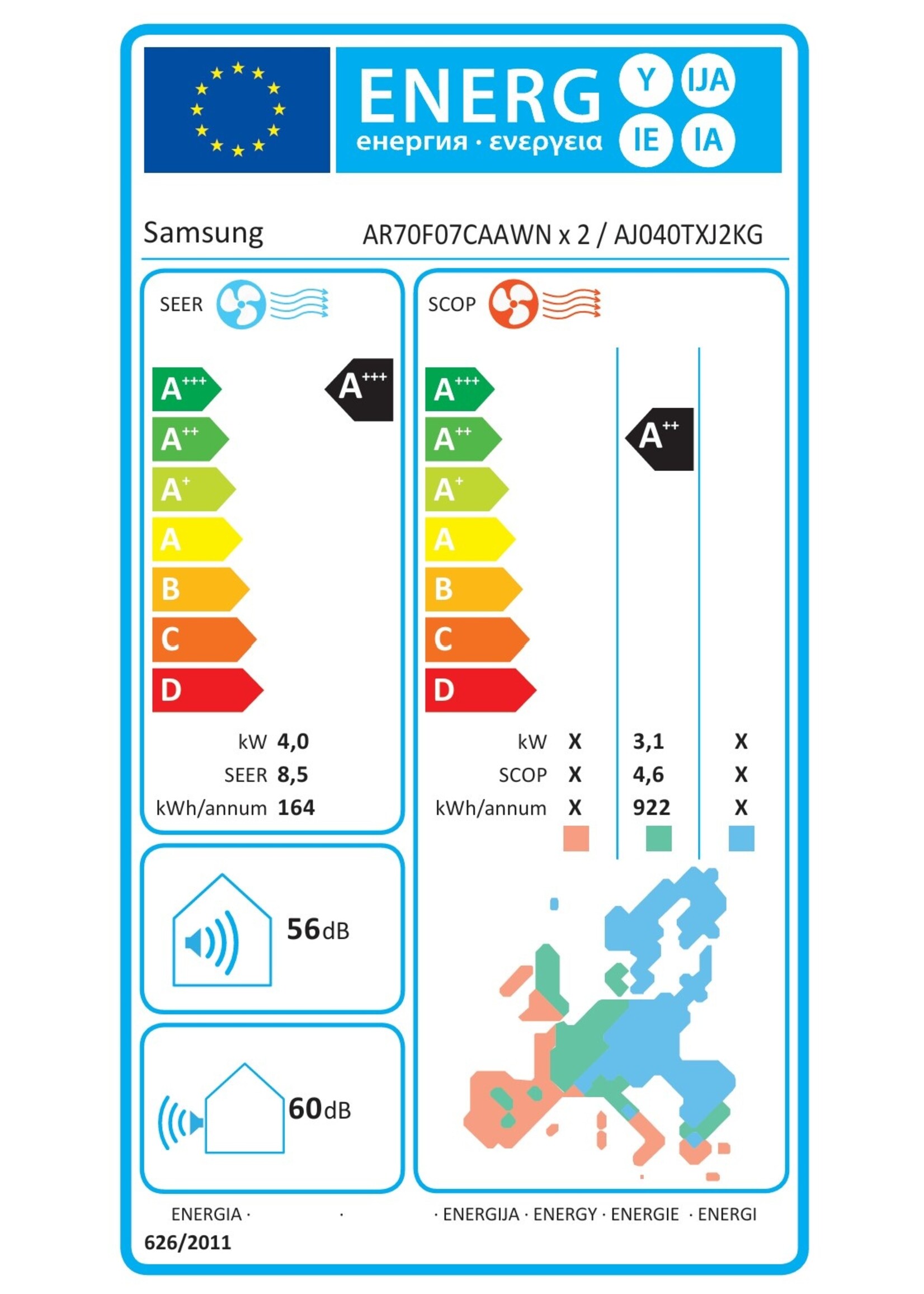 Samsung Set-Samsung Cebu Nasa Klimaanlage 2,0+2,5kW für 2 Räume