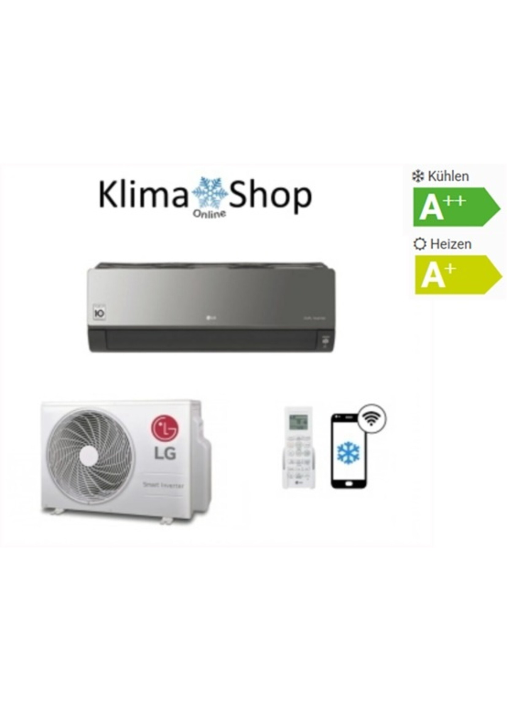 LG Set Artcool Energy Wandgeräte Black 2,5 kW   inkl. IR-Fernbedienung