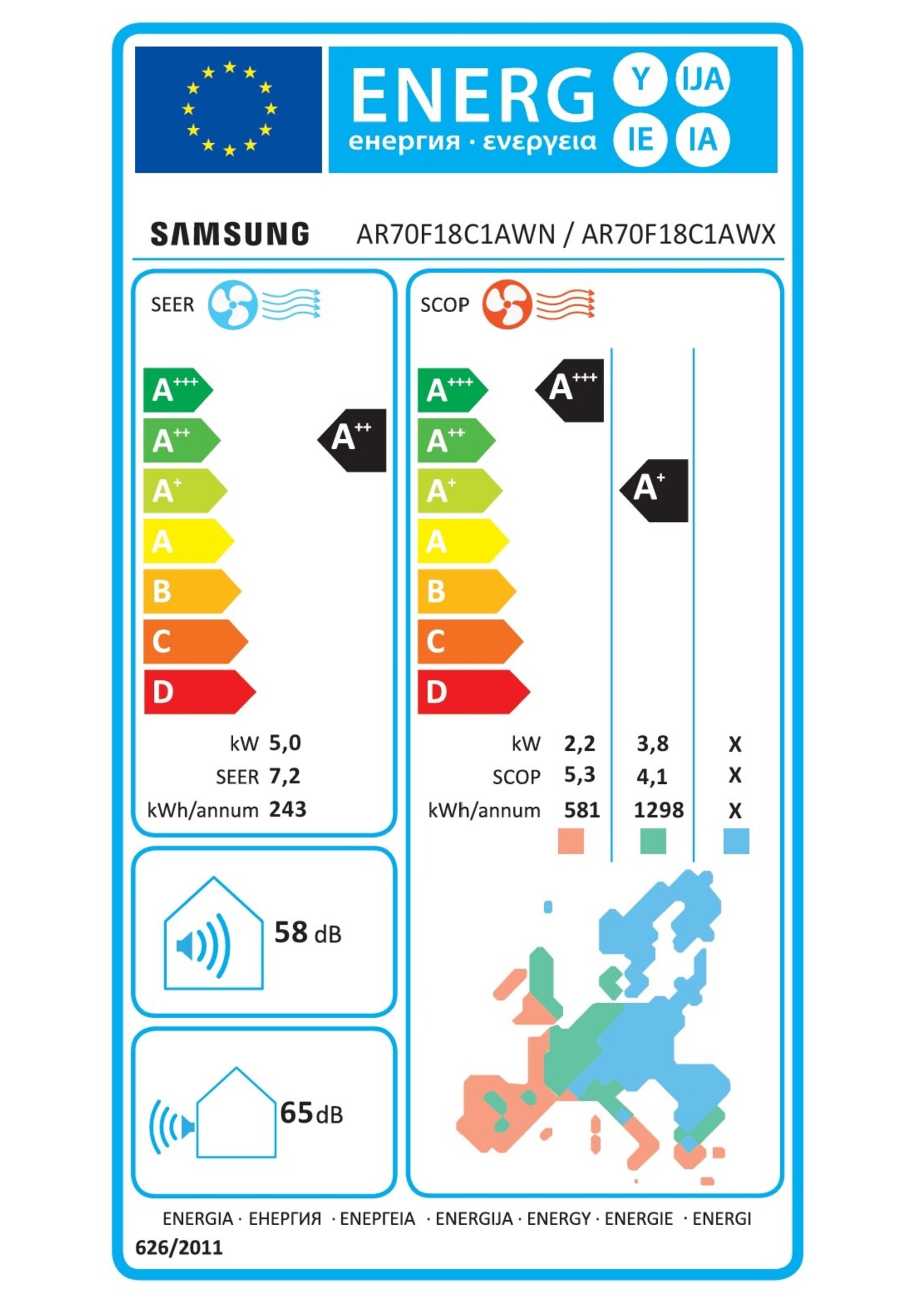 Samsung Set Wandgerät Windfree Avant NASA 5,0 kW