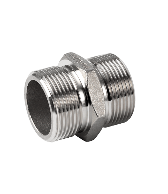 RVS dubbelnippel 1-1/2"