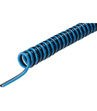 Spiral hose 10mm duo blue/black, working length 6 meters